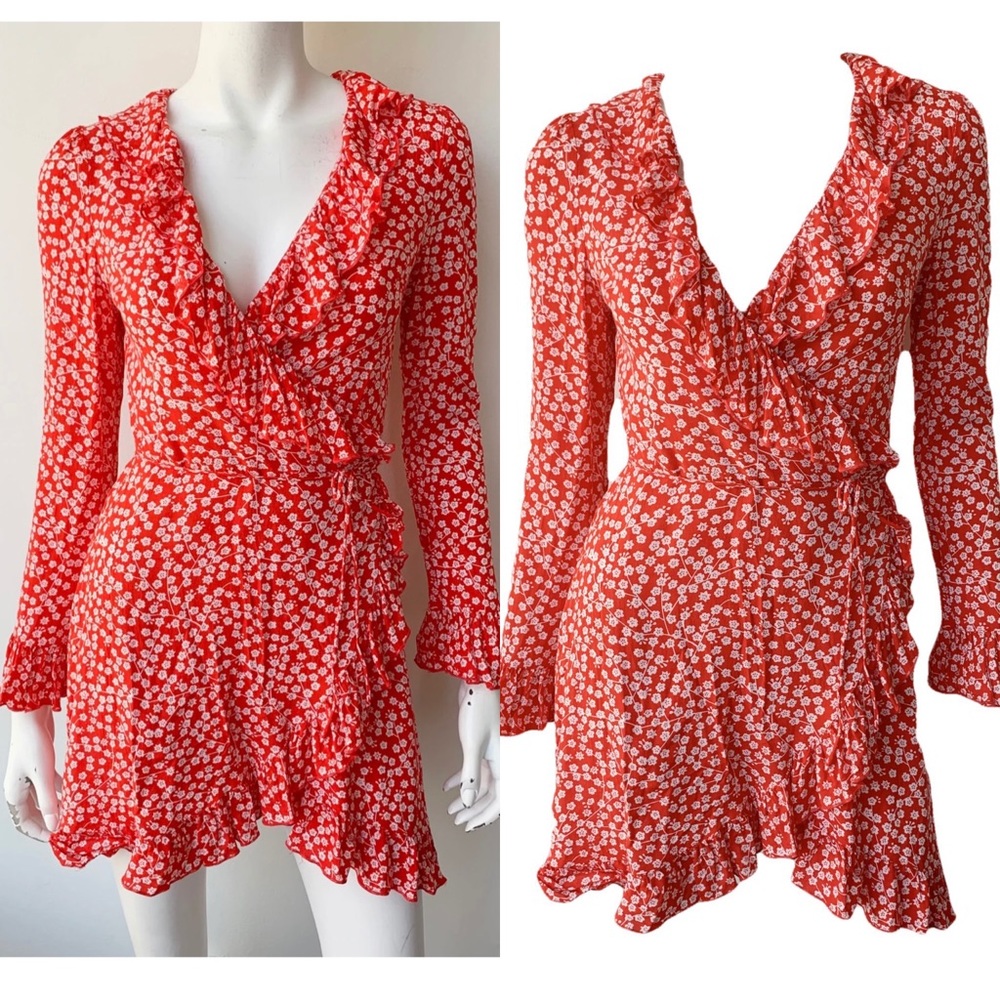 XIX Palms Printed Wrap Dress